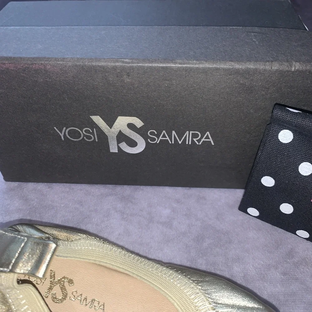 Yosi Samra Little Girl Shoes Size 6C Ballet Flats Gold Sammie Slip On Runs Small